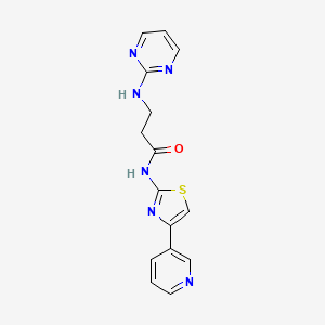 molecular formula C15H14N6OS B10986897 N-(4-(pyridin-3-yl)thiazol-2-yl)-3-(pyrimidin-2-ylamino)propanamide 