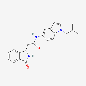 molecular formula C22H23N3O2 B10986904 N-(1-isobutyl-1H-indol-5-yl)-2-(3-oxo-2,3-dihydro-1H-isoindol-1-yl)acetamide 