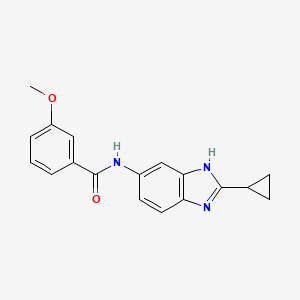 molecular formula C18H17N3O2 B10986909 N-(2-cyclopropyl-1H-benzimidazol-5-yl)-3-methoxybenzamide 