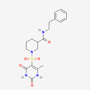 1-[(6-methyl-2,4-dioxo-1,2,3,4-tetrahydropyrimidin-5-yl)sulfonyl]-N-(2-phenylethyl)piperidine-3-carboxamide