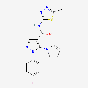 1-(4-fluorophenyl)-N-(5-methyl-1,3,4-thiadiazol-2-yl)-5-(1H-pyrrol-1-yl)-1H-pyrazole-4-carboxamide