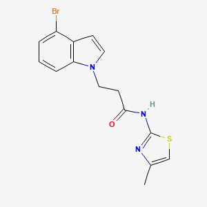 molecular formula C15H14BrN3OS B10986923 3-(4-bromo-1H-indol-1-yl)-N-[(2E)-4-methyl-1,3-thiazol-2(3H)-ylidene]propanamide 