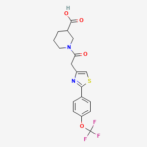 1-({2-[4-(Trifluoromethoxy)phenyl]-1,3-thiazol-4-yl}acetyl)piperidine-3-carboxylic acid