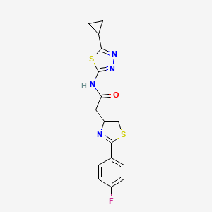 N-[(2Z)-5-cyclopropyl-1,3,4-thiadiazol-2(3H)-ylidene]-2-[2-(4-fluorophenyl)-1,3-thiazol-4-yl]acetamide