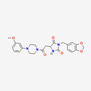 molecular formula C24H26N4O6 B10986950 3-(1,3-benzodioxol-5-ylmethyl)-2-hydroxy-5-{2-[4-(3-methoxyphenyl)piperazin-1-yl]-2-oxoethyl}-3,5-dihydro-4H-imidazol-4-one 