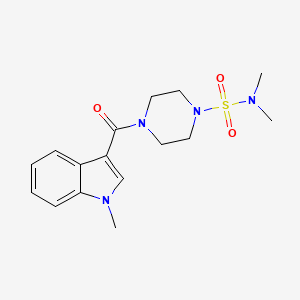 molecular formula C16H22N4O3S B10986968 N,N-dimethyl-4-[(1-methyl-1H-indol-3-yl)carbonyl]piperazine-1-sulfonamide 