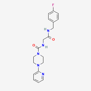 molecular formula C19H22FN5O2 B10986983 N-{2-[(4-fluorobenzyl)amino]-2-oxoethyl}-4-(pyridin-2-yl)piperazine-1-carboxamide 