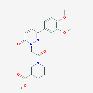 molecular formula C20H23N3O6 B10986991 1-{[3-(3,4-dimethoxyphenyl)-6-oxopyridazin-1(6H)-yl]acetyl}piperidine-3-carboxylic acid 