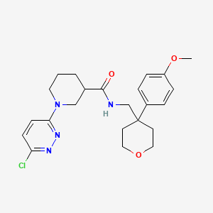 molecular formula C23H29ClN4O3 B10986998 1-(6-chloropyridazin-3-yl)-N-((4-(4-methoxyphenyl)tetrahydro-2H-pyran-4-yl)methyl)piperidine-3-carboxamide 