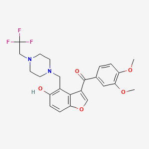 (3,4-Dimethoxyphenyl)(5-hydroxy-4-{[4-(2,2,2-trifluoroethyl)piperazin-1-yl]methyl}-1-benzofuran-3-yl)methanone