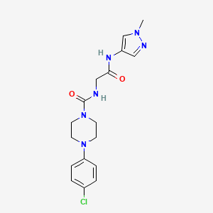 molecular formula C17H21ClN6O2 B10987004 4-(4-chlorophenyl)-N-{2-[(1-methyl-1H-pyrazol-4-yl)amino]-2-oxoethyl}piperazine-1-carboxamide 