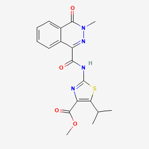 Methyl 2-{[(3-methyl-4-oxo-3,4-dihydrophthalazin-1-yl)carbonyl]amino}-5-(propan-2-yl)-1,3-thiazole-4-carboxylate