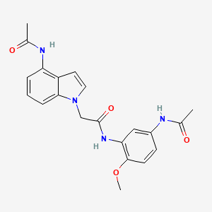 molecular formula C21H22N4O4 B10987011 2-[4-(acetylamino)-1H-indol-1-yl]-N-[5-(acetylamino)-2-methoxyphenyl]acetamide 