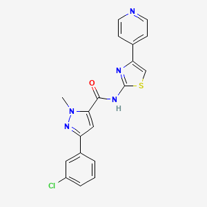 3-(3-chlorophenyl)-1-methyl-N-[4-(pyridin-4-yl)-1,3-thiazol-2-yl]-1H-pyrazole-5-carboxamide