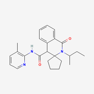 molecular formula C24H29N3O2 B10987026 2'-(butan-2-yl)-N-(3-methylpyridin-2-yl)-1'-oxo-1',4'-dihydro-2'H-spiro[cyclopentane-1,3'-isoquinoline]-4'-carboxamide 