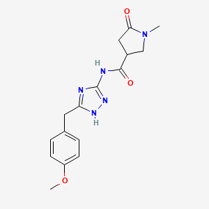 molecular formula C16H19N5O3 B10987098 N-[3-(4-methoxybenzyl)-1H-1,2,4-triazol-5-yl]-1-methyl-5-oxopyrrolidine-3-carboxamide 