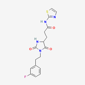 3-{1-[2-(3-fluorophenyl)ethyl]-2,5-dioxoimidazolidin-4-yl}-N-(1,3-thiazol-2-yl)propanamide