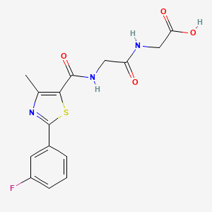 molecular formula C15H14FN3O4S B10987102 N-{[2-(3-fluorophenyl)-4-methyl-1,3-thiazol-5-yl]carbonyl}glycylglycine 