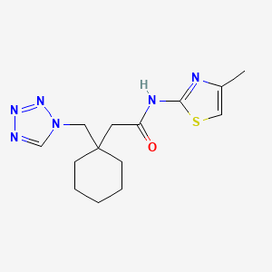 N-[(2Z)-4-methyl-1,3-thiazol-2(3H)-ylidene]-2-[1-(1H-tetrazol-1-ylmethyl)cyclohexyl]acetamide