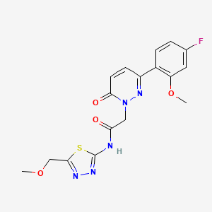 2-[3-(4-fluoro-2-methoxyphenyl)-6-oxopyridazin-1(6H)-yl]-N-[(2E)-5-(methoxymethyl)-1,3,4-thiadiazol-2(3H)-ylidene]acetamide