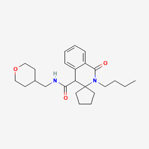 molecular formula C24H34N2O3 B10987151 2'-butyl-1'-oxo-N-(tetrahydro-2H-pyran-4-ylmethyl)-1',4'-dihydro-2'H-spiro[cyclopentane-1,3'-isoquinoline]-4'-carboxamide 