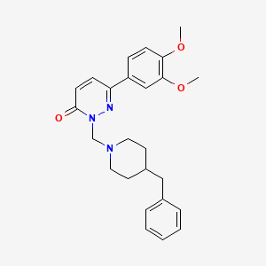 molecular formula C25H29N3O3 B10987204 2-[(4-benzylpiperidin-1-yl)methyl]-6-(3,4-dimethoxyphenyl)pyridazin-3(2H)-one 