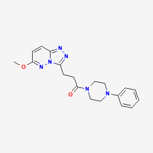 molecular formula C19H22N6O2 B10987207 3-(6-Methoxy[1,2,4]triazolo[4,3-b]pyridazin-3-yl)-1-(4-phenylpiperazin-1-yl)propan-1-one 