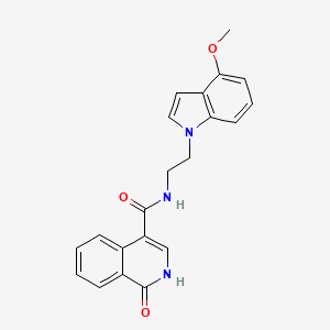 molecular formula C21H19N3O3 B10987211 N-(2-(4-methoxy-1H-indol-1-yl)ethyl)-1-oxo-1,2-dihydroisoquinoline-4-carboxamide 