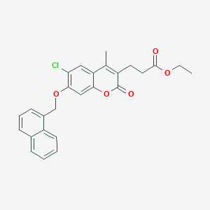 ethyl 3-[6-chloro-4-methyl-7-(naphthalen-1-ylmethoxy)-2-oxo-2H-chromen-3-yl]propanoate