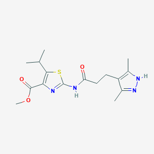 methyl 2-{[3-(3,5-dimethyl-1H-pyrazol-4-yl)propanoyl]amino}-5-(propan-2-yl)-1,3-thiazole-4-carboxylate