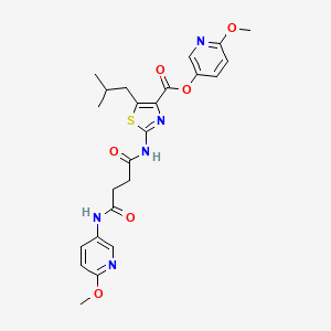 6-Methoxypyridin-3-yl 2-({4-[(6-methoxypyridin-3-yl)amino]-4-oxobutanoyl}amino)-5-(2-methylpropyl)-1,3-thiazole-4-carboxylate