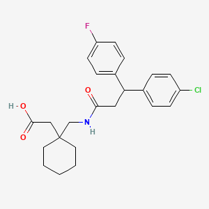 molecular formula C24H27ClFNO3 B10987225 [1-({[3-(4-Chlorophenyl)-3-(4-fluorophenyl)propanoyl]amino}methyl)cyclohexyl]acetic acid 