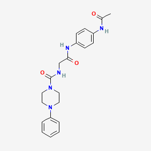 molecular formula C21H25N5O3 B10987230 N-(2-{[4-(acetylamino)phenyl]amino}-2-oxoethyl)-4-phenylpiperazine-1-carboxamide 