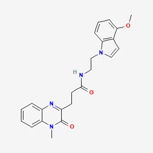 N-[2-(4-methoxy-1H-indol-1-yl)ethyl]-3-(4-methyl-3-oxo-3,4-dihydroquinoxalin-2-yl)propanamide