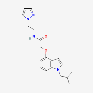 2-{[1-(2-methylpropyl)-1H-indol-4-yl]oxy}-N-[2-(1H-pyrazol-1-yl)ethyl]acetamide