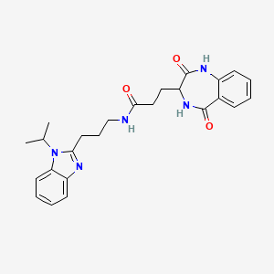 molecular formula C25H29N5O3 B10987279 3-(2,5-dioxo-2,3,4,5-tetrahydro-1H-1,4-benzodiazepin-3-yl)-N-{3-[1-(propan-2-yl)-1H-benzimidazol-2-yl]propyl}propanamide 