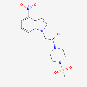 1-(4-(methylsulfonyl)piperazin-1-yl)-2-(4-nitro-1H-indol-1-yl)ethanone