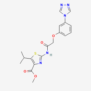 methyl 5-(propan-2-yl)-2-({[3-(4H-1,2,4-triazol-4-yl)phenoxy]acetyl}amino)-1,3-thiazole-4-carboxylate