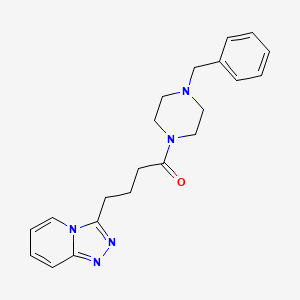 molecular formula C21H25N5O B10987293 1-(4-Benzylpiperazin-1-yl)-4-([1,2,4]triazolo[4,3-a]pyridin-3-yl)butan-1-one 