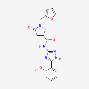 1-(furan-2-ylmethyl)-N-[3-(2-methoxyphenyl)-1H-1,2,4-triazol-5-yl]-5-oxopyrrolidine-3-carboxamide