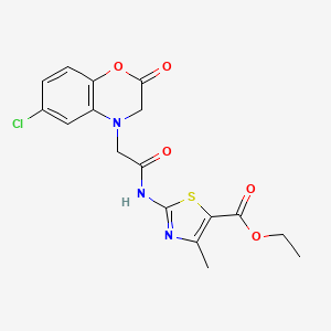 molecular formula C17H16ClN3O5S B10987307 ethyl 2-{[(6-chloro-2-oxo-2,3-dihydro-4H-1,4-benzoxazin-4-yl)acetyl]amino}-4-methyl-1,3-thiazole-5-carboxylate 