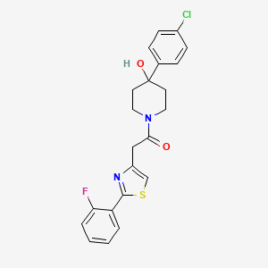 1-[4-(4-Chlorophenyl)-4-hydroxypiperidin-1-yl]-2-[2-(2-fluorophenyl)-1,3-thiazol-4-yl]ethanone