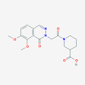 molecular formula C18H21N3O6 B10987324 1-[(7,8-dimethoxy-1-oxophthalazin-2(1H)-yl)acetyl]piperidine-3-carboxylic acid 