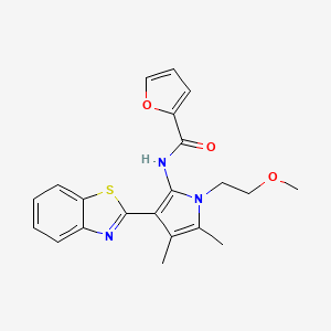 molecular formula C21H21N3O3S B10987329 N-[3-(1,3-benzothiazol-2-yl)-1-(2-methoxyethyl)-4,5-dimethyl-1H-pyrrol-2-yl]furan-2-carboxamide 