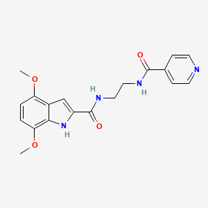 molecular formula C19H20N4O4 B10987348 4,7-dimethoxy-N-{2-[(pyridin-4-ylcarbonyl)amino]ethyl}-1H-indole-2-carboxamide 