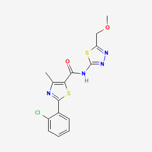 molecular formula C15H13ClN4O2S2 B10987374 2-(2-chlorophenyl)-N-[(2E)-5-(methoxymethyl)-1,3,4-thiadiazol-2(3H)-ylidene]-4-methyl-1,3-thiazole-5-carboxamide 