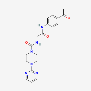 molecular formula C19H22N6O3 B10987385 N-{2-[(4-acetylphenyl)amino]-2-oxoethyl}-4-(pyrimidin-2-yl)piperazine-1-carboxamide 