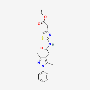 ethyl (2-{[(3,5-dimethyl-1-phenyl-1H-pyrazol-4-yl)acetyl]amino}-1,3-thiazol-4-yl)acetate