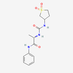 molecular formula C14H19N3O4S B10987395 N~2~-[(1,1-dioxidotetrahydrothiophen-3-yl)carbamoyl]-N-phenyl-L-alaninamide 