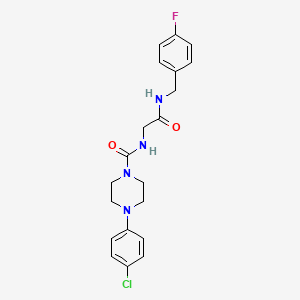 molecular formula C20H22ClFN4O2 B10987413 4-(4-chlorophenyl)-N-{2-[(4-fluorobenzyl)amino]-2-oxoethyl}piperazine-1-carboxamide 